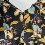 NICOLAS Black Floral V Neck Spaghetti Strap Ruffle Silk Cotton Mini Dress 4 Photo 6