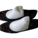 Stuart Weitzman  Gray Embroidered Floral Beaded Flats Size 6N Photo 6