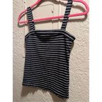 Aero Seriously Soft Square Neck Tank Black & White Striped Woman’s Size Medium Photo 1