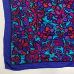 Floral Scarf Paisley Square Women Maximalist Eclectic Vintage Unique Bold Blue Photo 9