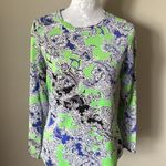 Ibkul Womens Golf Top Floral Colorful Sun Protection Long Sleeve Small Green Photo 2