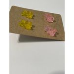 None Gummy Bear Acrylic Stud Earrings‎ Pink Yellow Statement Novelty Fashion Set New Photo 4