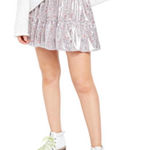 Free People  Metallic Floral Bubble Mini Skirt Photo 0