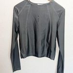 Top Shop Be Heard Gray Silver Performance Long Sleeve Fitted Shirt Photo 0