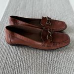 Geox Cognac Brown Geuine Leather Loafers with Brass Horsebit Details Sz 39 8/8.5 Photo 2