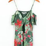 Lovers + Friends  Kelly Satin Tropical Hot Tropics Floral Cut Out Shorts Romper S Photo 2