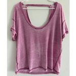 We The Free Shirt Womens Medium Pink Jordan Tshirt Burnout Boho Sporty Oversized Photo 1