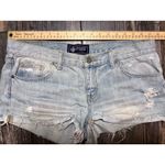 PINK - Victoria's Secret  Denim Jean Shorts SZ 10 Light Wash Distressed Micro Cheeky Photo 2