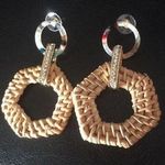 Nicole Miller New  Hexagon Basketweave Pave Acrylic Photo 0