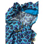 Rhode Leela Tiered Abstract Print Cotton Midi Dress in Blue Ikat Size Medium Photo 9