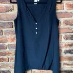 14th & Union  Black Quarter Button Sleeveless Tank Top Women's Size Small Photo 0