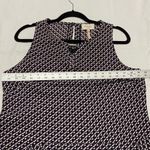 Laundry by Shelli Segal Laundry Purple Black White Sleeveless Blouse Photo 5