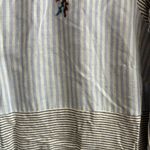 Mystree  Blue Striped Floral Embroidered Button Down Shirt M Photo 14