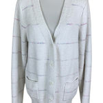 POL  White Button Cardigan Soft Luxe Lounge Cozy Large Photo 0