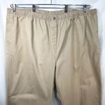 Woman Within  Plus Size 36T Cropped Pants Capri Light Brown Cotton‎ Elastic 419 Photo 1