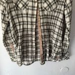 Free People Womens Plaid Long Sleeve Button Shirt Olive Green Bohemian Cabin XS Photo 2
