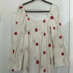 Free People NEW  Emory Embroidered Cotton-Linen Blend Midi Dress Ivory NWOT Sz S Photo 11