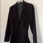 Norma Kamali Black Corduroy Blazer Jacket Size 4 Fitted Lined Stretch Classic Photo 6