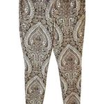 J. McLaughlin  Paisley Bohemian Lexi Jeans Size 12 Brown White Hippie Festival Photo 0