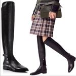 Tory Burch NEW Wyatt Over The Knee Boots Black Leather Logo Riding Boots Size 5 Photo 1