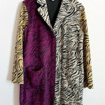 LOGO By Lori Goldstein LOGO Lori Goldstein Reversible Fleece Coat Multicolor Snap Photo 0