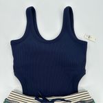 Aerie OFFLINE By Blue Tropical Ribbed Cut Out Sport Dress Romper Medium NEW Photo 2