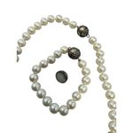 Heidi‎ Daus Pearl tassel Necklace set Silver Tone Magnetic Clasp White Photo 2