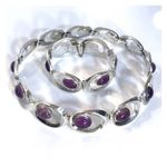 RARE DESIGNER FIDENCIO E. SERRANO STERLING 925 1960’s CHOKER & BRACELET Silver Photo 2