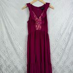 SALONI Suzi Berry‎ Crinkle Crepe Lace Maxi Dress Size 10 NWT Purple Photo 11