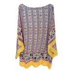 Umgee Floral Print Peasant Dress Boho Handkerchief Sleeve Mini Women's 2XL Photo 2