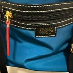 Frances Valentine June Hobo Handbag Navy Striped Strap Gold Zip Blue Photo 3