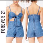 Forever 21 Denim cut Out Romper Medium Photo 5