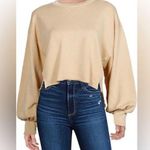 frame denim FRAME Easy Shirtail Creme Sweatshirt With‎ Thumb Holes ( S ) Photo 0