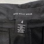 Who What Wear Faux Patent Leather Paperbag Tapered Leg Trousers Black Size 4 Photo 12