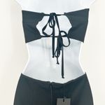 NWT Vesper Womens Cutout Bandeau Strapless Midi Dress Bodycon Party Cocktail 8 Black Photo 5