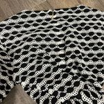 Tory Burch  Paulina Open Knit Fringe Black White Dress Size small Photo 3