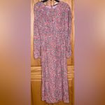 ZARA  Floral Printed Long Puff Ruched Sleeve Draped Midi‎ Dress Size Small Photo 12