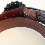 Chico's Chico’s Women’s Vintage Tooled Embroidered Leather Belt Denim Sequins Photo 3