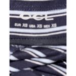 Brand New OGL Low Rise Folded Waist Striped Midi Skirt Navy Blue Stripe XS Photo 6