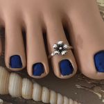 Sterling Silver Flower Toe Ring Oxidized Photo 0