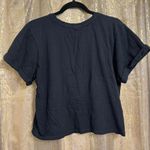 Vibe N' Black Orange Yellow Green Boho Embroidered Flower Crop T Shirt Large Photo 1