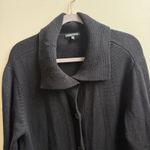 Eileen Fisher  Italian Merino Wool Long Cardigan Black Soft Knit Button Front XL Photo 1