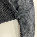 Paige Anthropologie  Colette Cropped Flare Low Rise Black Flocked Stripe Size 26 Photo 4