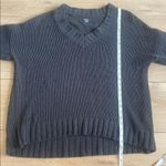 Aerie Oversized Chunky Knit Chenille Sweater Tunic V-Neck Charcoal Gray Size XS Photo 8