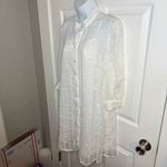 Modcloth  White Sheer Joy Floral Lace Embroidered Mini Shirt Dress M Photo 6