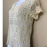 Vintage 90s Sweater Womens Cottagecore Grannie Square Crochet Style Fringe Size undefined Photo 7