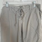 Cloth & Stone Anthropologie Sz S Cropped Joggers LaceUp Fly Light Gray Corduroy Photo 3