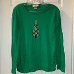 M&C Sportswear Green Horseshoe Christmas Tree Embroidered Top size XL Photo 0