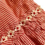 Handmade Vtg 50s Red Gingham Daisy Chain Mini Dress Swimsuit Playsuit Romper Bloomers M/L Photo 2