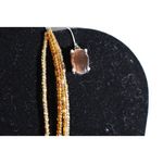 Unique Vintage Vintage Bronze Tones 5 Strand Beaded Bib Necklace & Bronze Tone Hook Earrings Photo 1